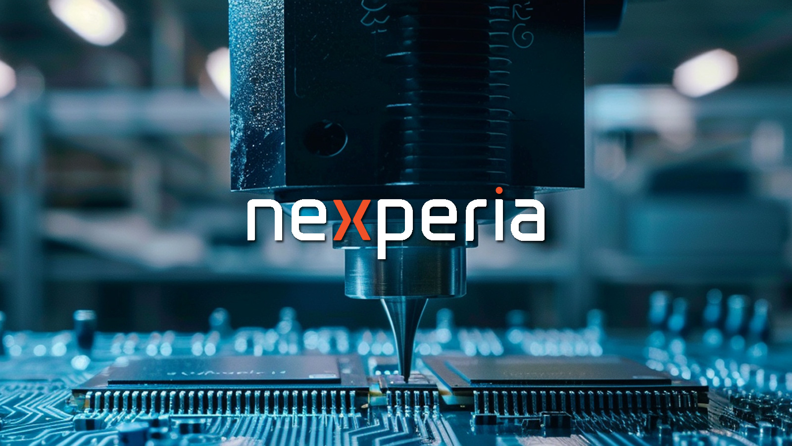 Nexperia logo of image of chip fabrication