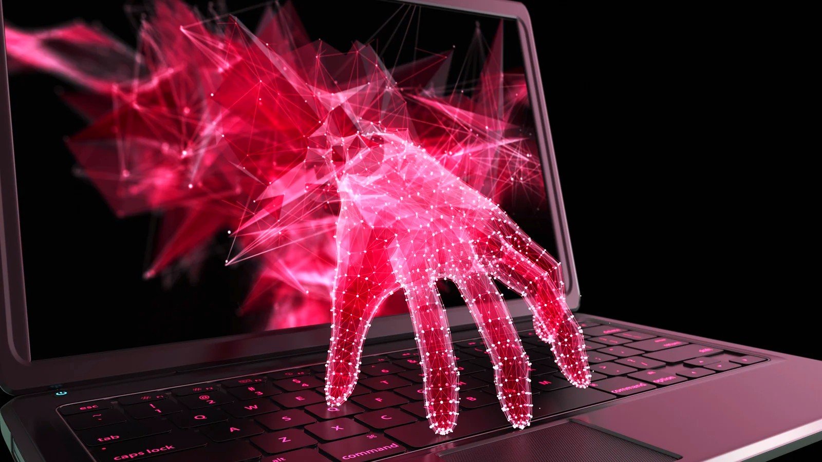 data-theft Hands reaching through a screen to steal data
