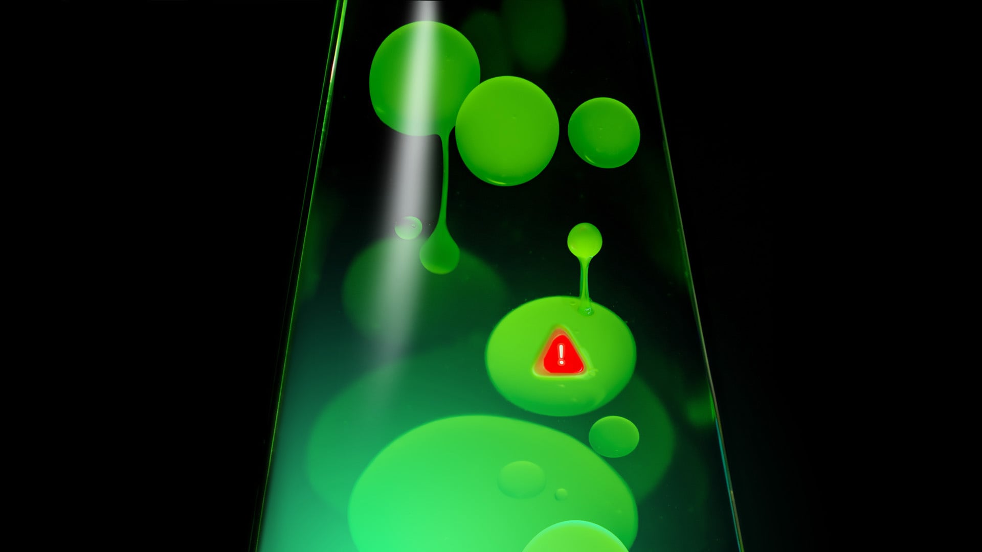 Lava lamp with warning