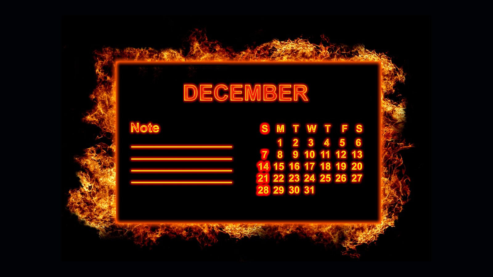 december-calendar-fiery December Calendar