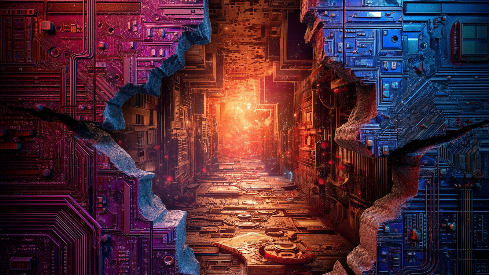 Flare header showing a cybery tunnel